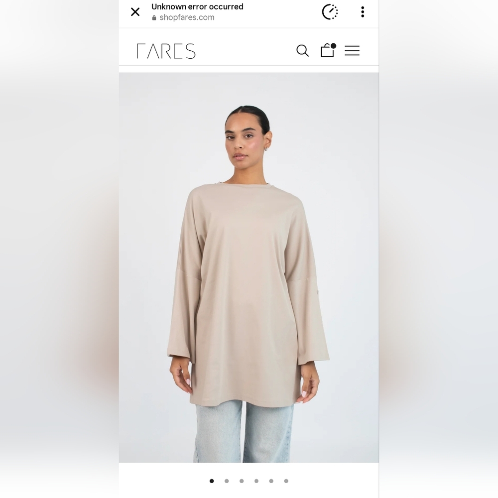 Feres Beige Mink Long Sleeve Top Tunic